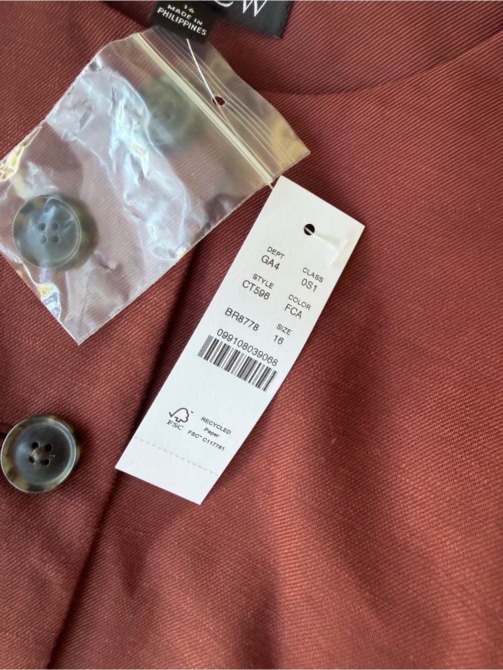J. Crew Rust Short-Sleeve Button-Front Mini Dress - Picture 4 of 7